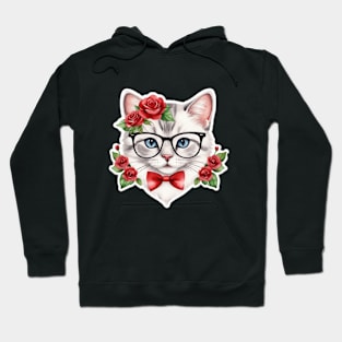 Cute Cat with Glasses Hoodie